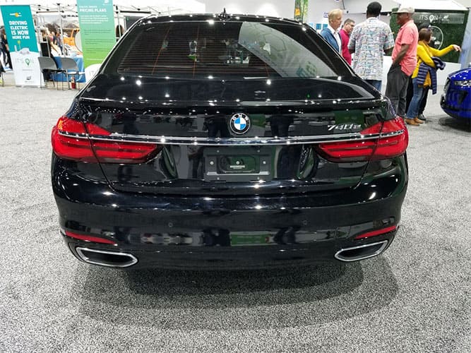 PHEV 2019 BMW 740e xDrive iPerformance AWD: 9kWh battery @ 1.9mi/kWh = 14mi EV range; 12.1gal. @ 26.9MPG = 326mi ICE Range; 340 mi Total Range, 362 Total hp. MSRP=$91,250